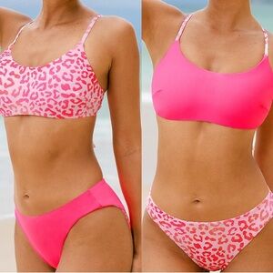 Pink Leopard Print Bikini Set